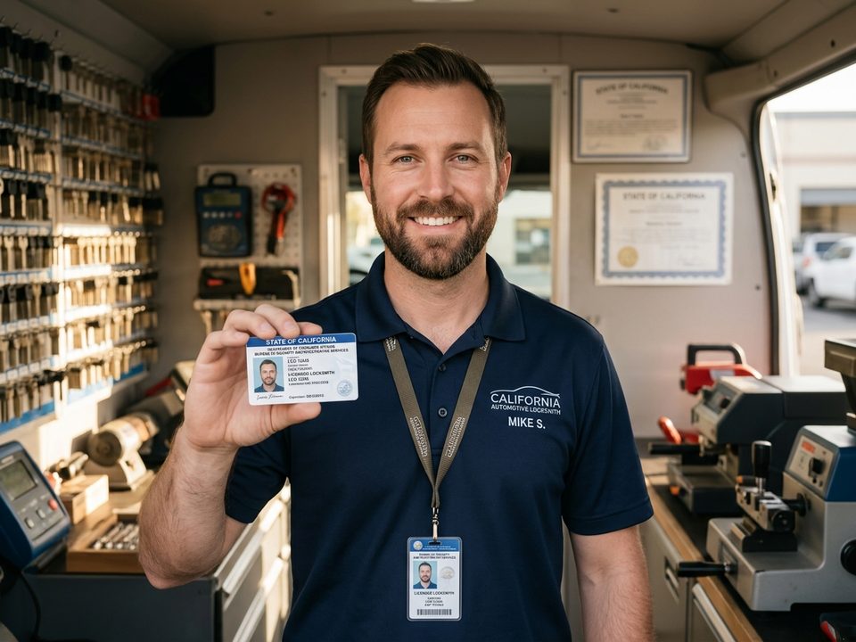 BSIS licensed car locksmith in California San Jose